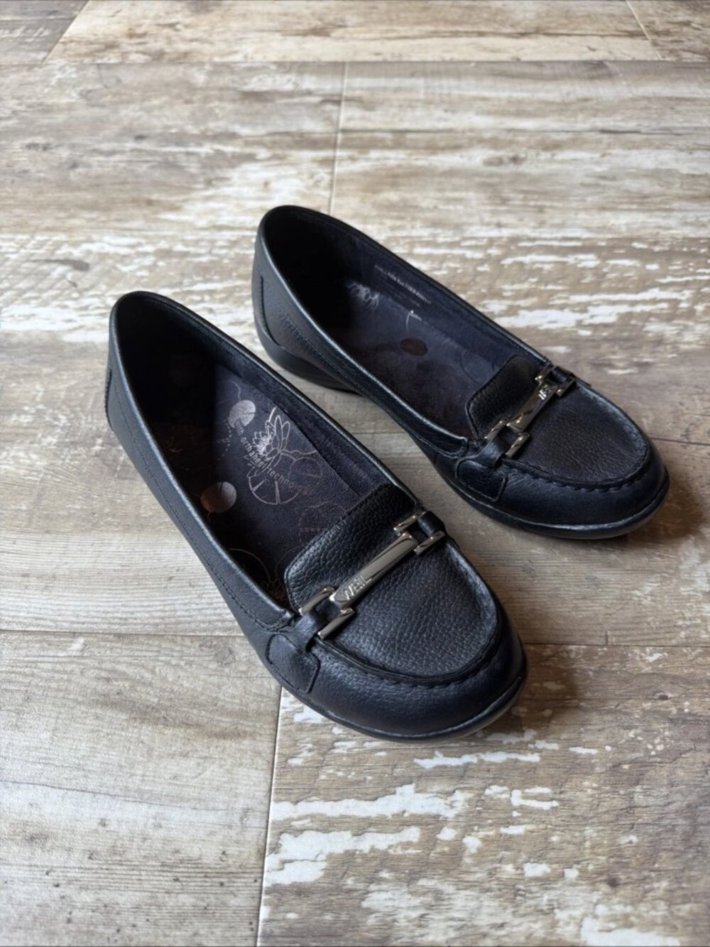 DR ANDREW WEIL Evolution Black Leather Ortho Comfort Flats Women’s 7